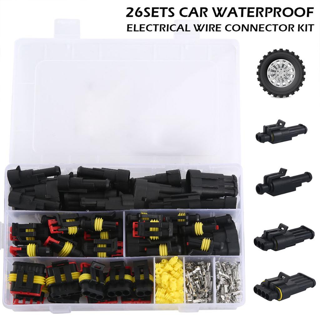 352 Pcs IP68 waterproof car wire connector male and female pin small plug waterproof harness plug kit for car truck caravan