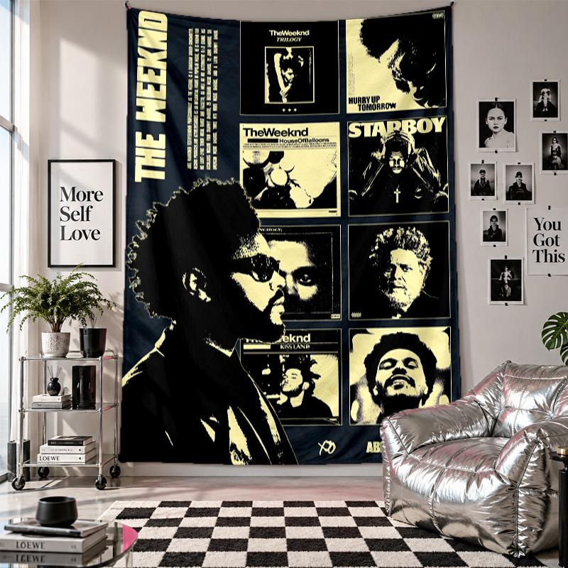 Nástěnná tapiserieThe Weeknd Umění Závěsná látka Dekorativní kryt pozadí pro výzdobu místnosti