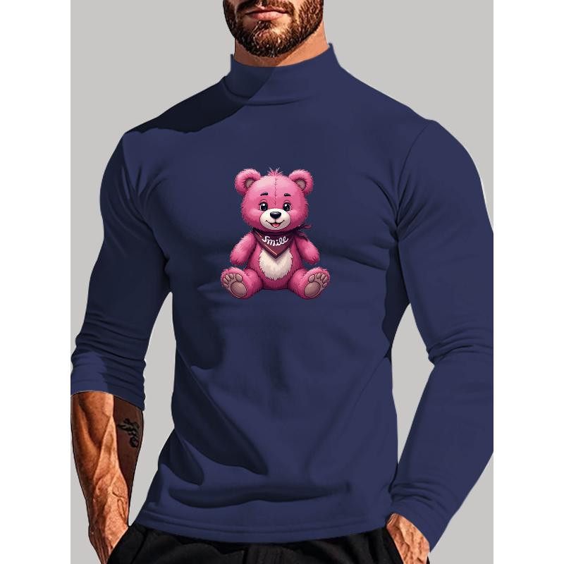 Men s Mock Neck Long Sleeve, Skin-Friendly & Suitable for Home Time XXL синий