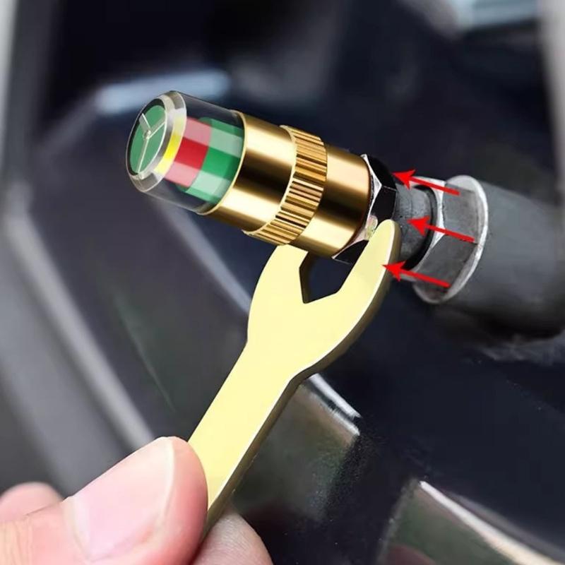 Visual Tire Pressure Indicator Cap for Quick Check with Green Yellow Red Warning Helps Avoid Blowouts Improve Safety on All Vehicles