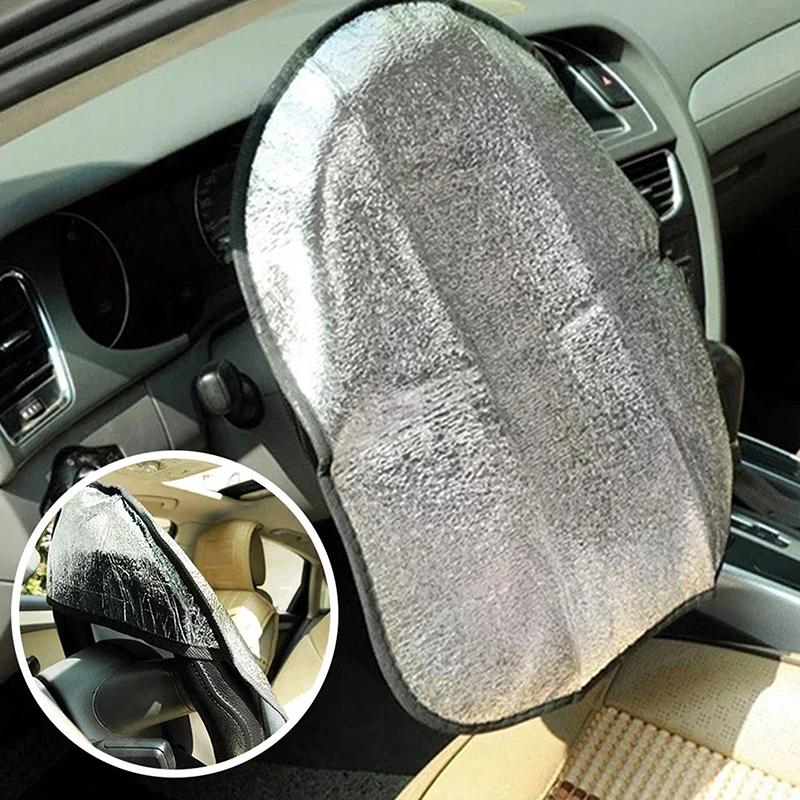 Car Steering Wheel Sun Shade Double Thick Sun Protection Heat Insulation Foldable Anti-Uv Sunscreen Car Steering Wheel Cover