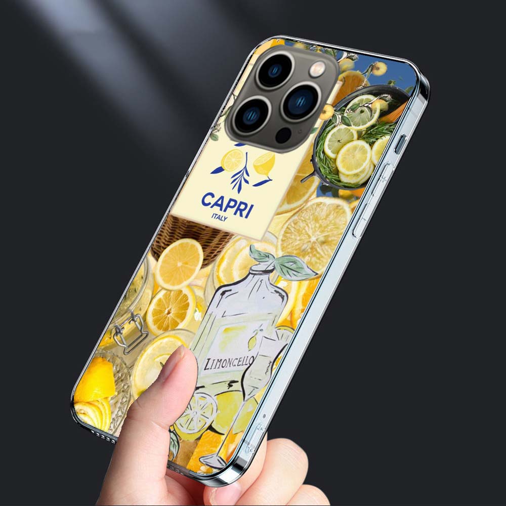 Zitronen Handyhülle Für Iphone 16E 15 Pro 14 Plus 17E 16 17 Pro Max Air 11 12 13 Mini Stoßfest Capa Niedliche Hülle TPU Klar