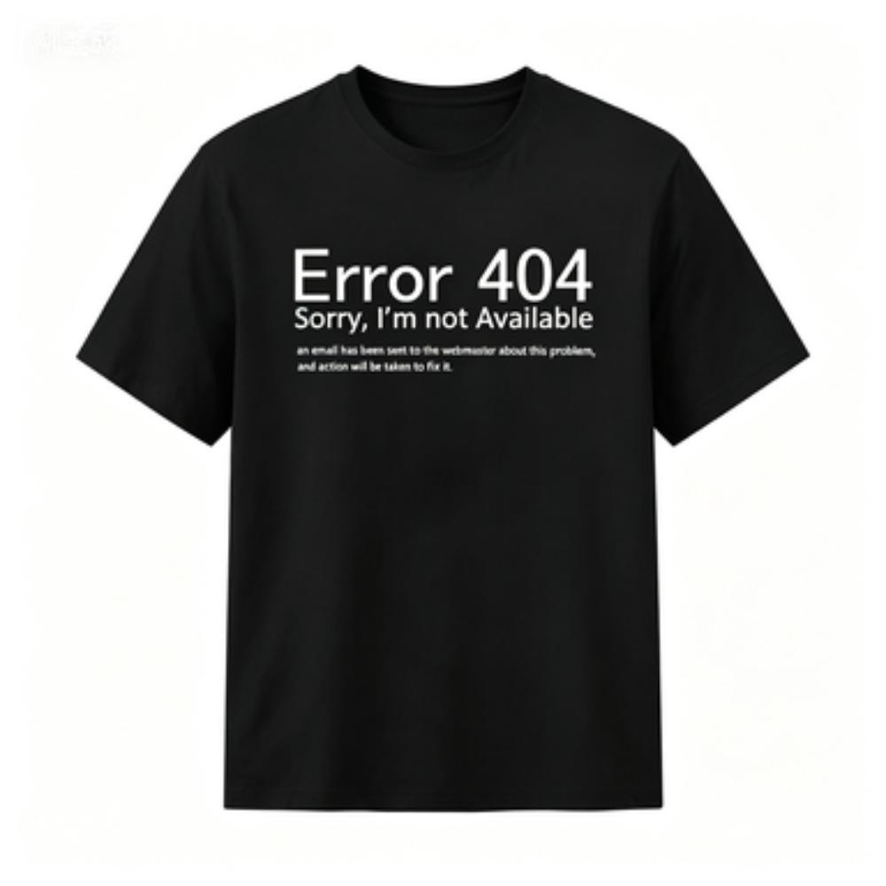 T-Shirt für Unisex 404 Fehler Coding Geek Programmierer Tee Tops Rundhals Kurzarm Mode T-Shirt Kleidung Lässig Basic T-Shirts