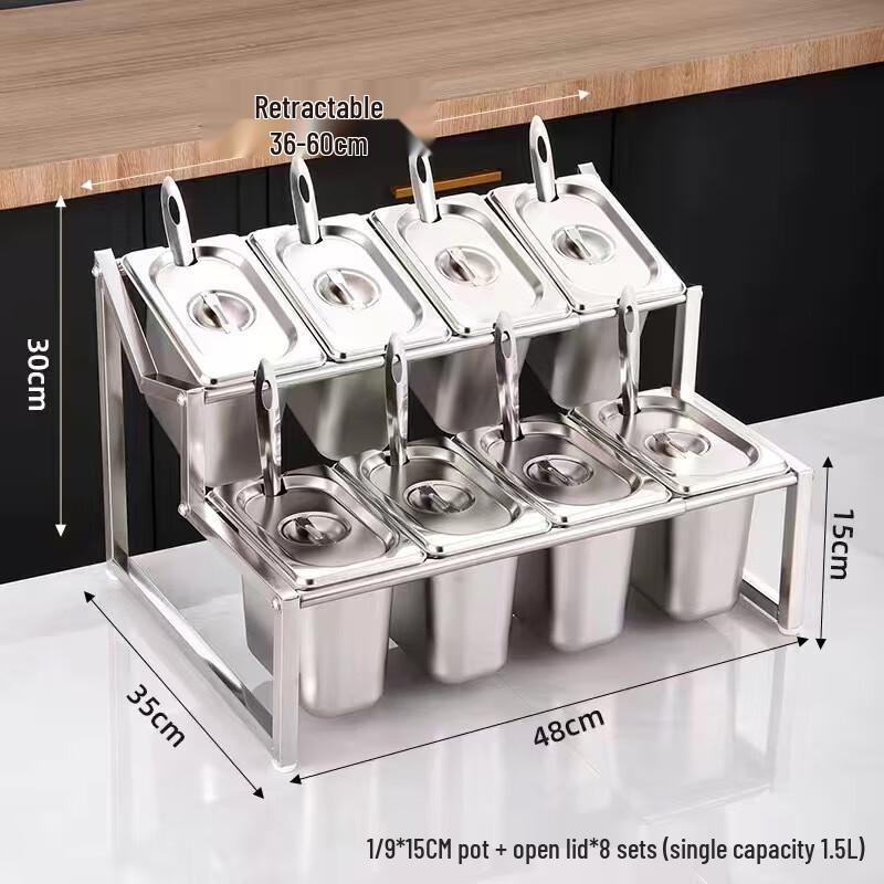 Stainless Steel Multi-Compartment Condiment Rack