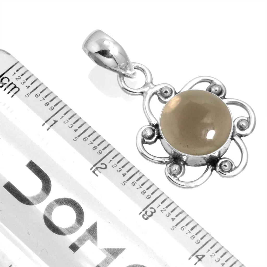 925 Sterling Silver Pendant Women Gemstone Handmade Jewelry Anniversary Gift Malachite Moonstone Rose Quartz Red Stone Smoky Topaz Tiger Eye Solitaire