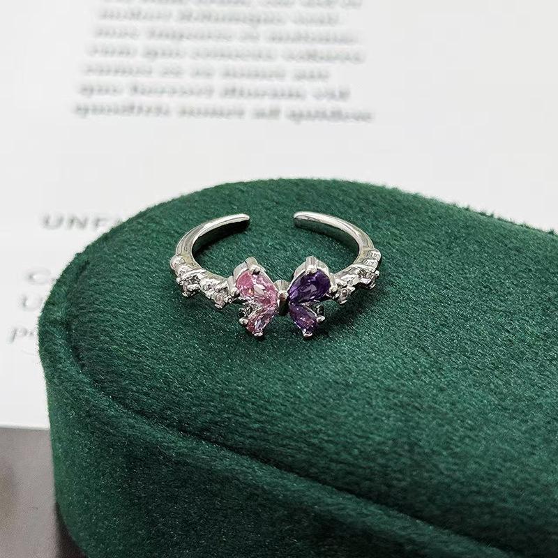 Nine Purple Separation Fire Purple Color Treasure Zir*****Pening Ring Light Luxury Niche High Sense Delicate Stacking Super Immortal Ring Girl