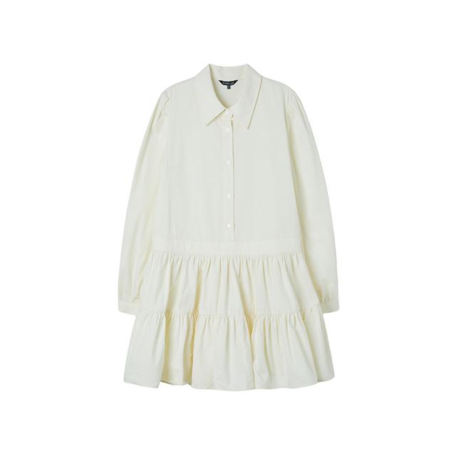 Rap Shirt-Style Tiered Mini Dress Aq3Wo864