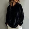 Women's Casual Flannel Long Sleeve Pullover Hoodie Loose Fit