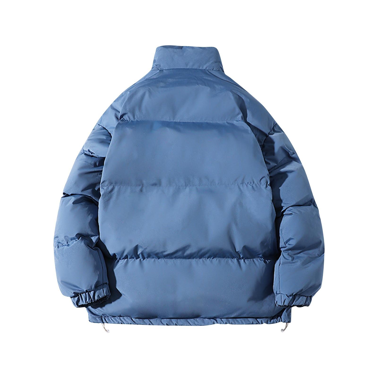 Мужской плюшевый толстый хлопковый свитер с однотонным воротником — фото 4