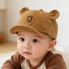 Korean Baby Hat: Spring/Autumn Unisex Toddler Bear Baseball Cap, Cute Soft Brim Duckbill Design