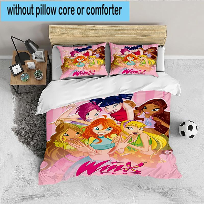 Wink Club Magical Friendship 3PCS Bedding set,Ideal for 1pc Duvet Cover And 2pcs Pillowcases Perfect for Fan gift,Ideal for Bedroom, Dormitory