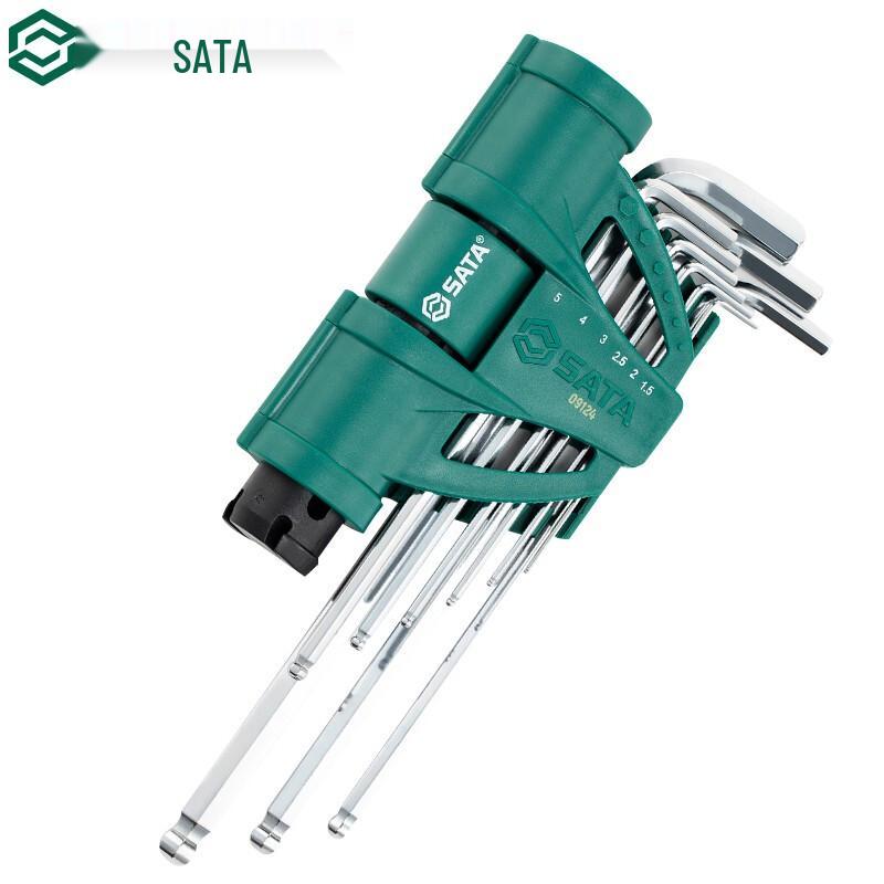 SATA 09124 Extra Long Ball End Hex Key Wrench Set