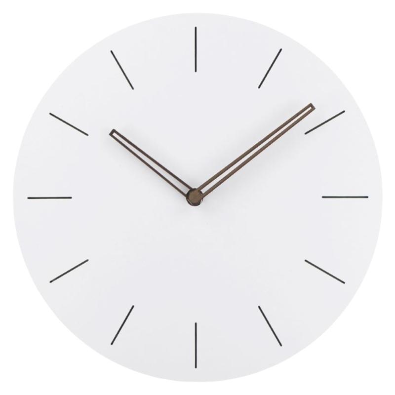 

Quiet No Ticking 12Inch Wooden White Round Wall Clock with Easy to Read Large Dials for Home and Office Decoration