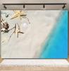 Sommer Strand Sand Hintergrund Fotografie Tropisch Hawaii Meeresufer Seestern Muschel Baby Geburtstag Feiertagsparty Hintergrund Foto Requisiten
