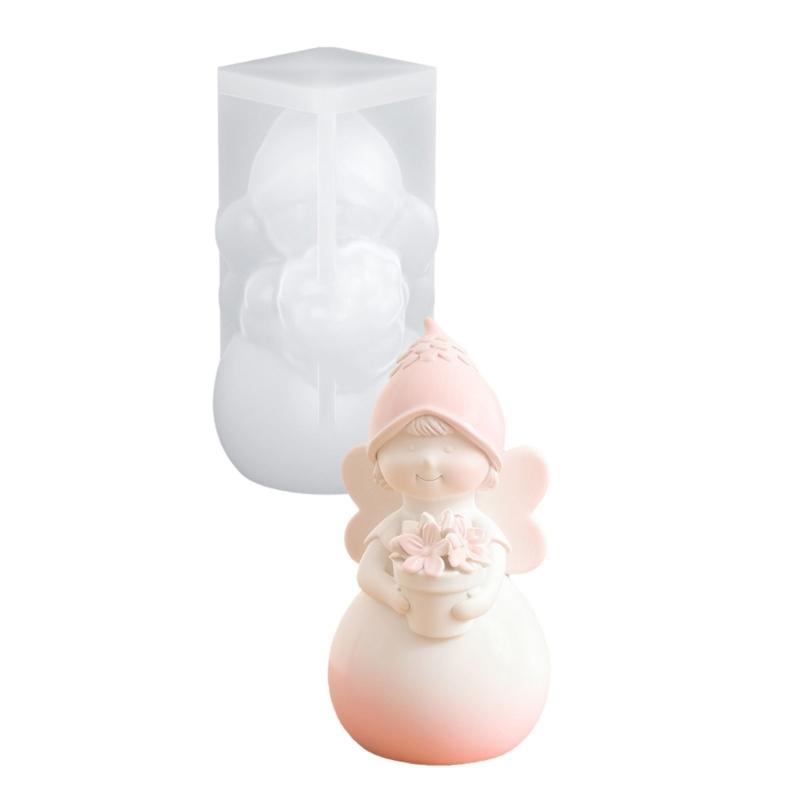

Girl Resin Casting Silicone Mold for Diys Aromatherapys Candle Home Decors Bouquet Girl Candle Mold for Candle Making