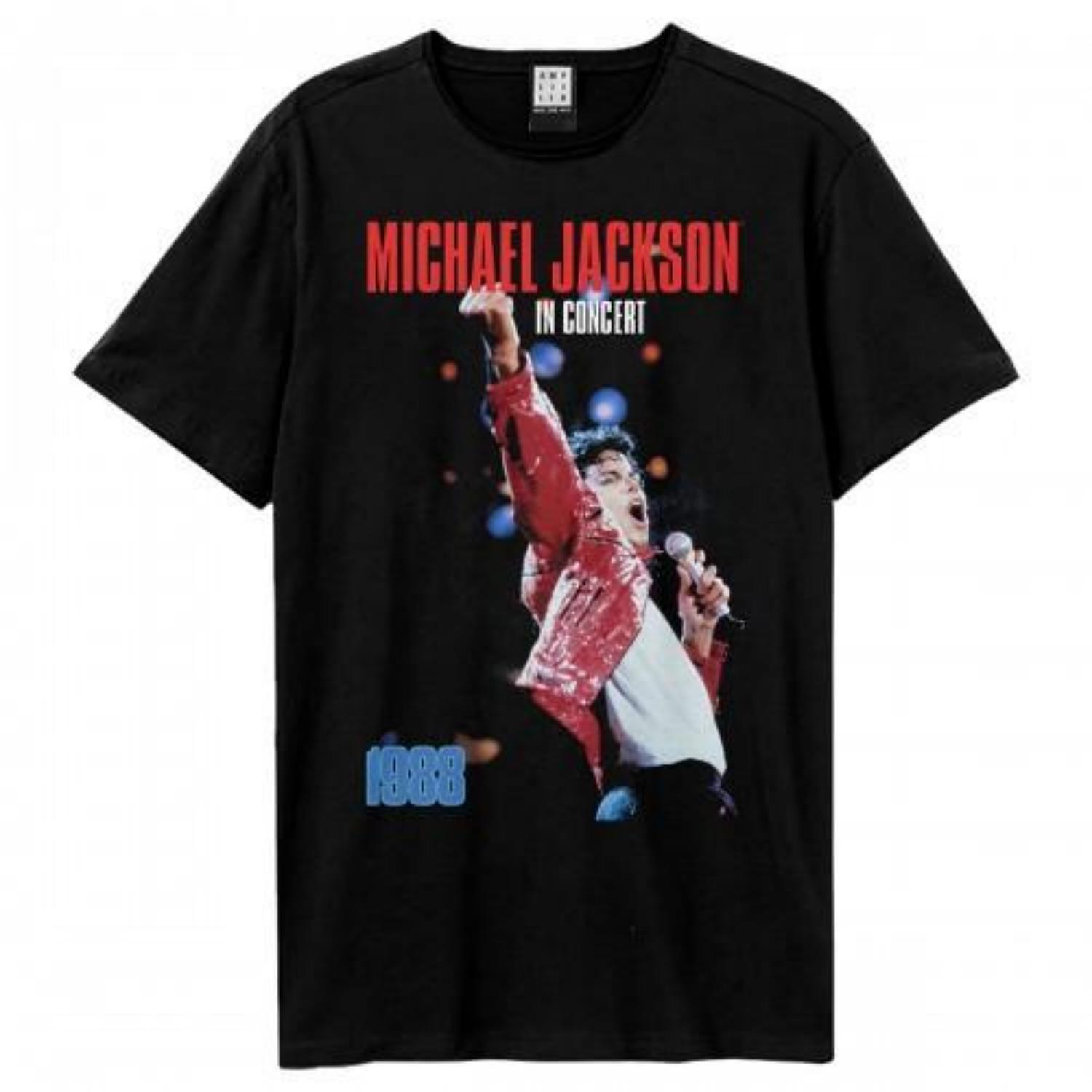 Amplified Unisex Adult 1988 Live In Concert Michael Jackson T-Shirt S