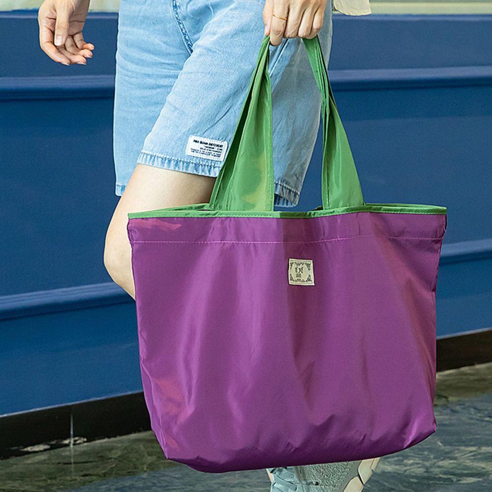 Bag Large Capacity Letter Solid Color Foldable Storage Bag Korean Shoulder Bags Women Shopping Bag