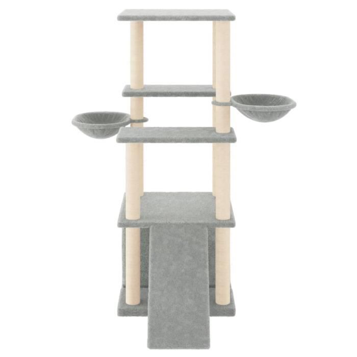 VidaXL Cat Tree with Sisal Scratching Posts Light Grey 133 Cm 171757