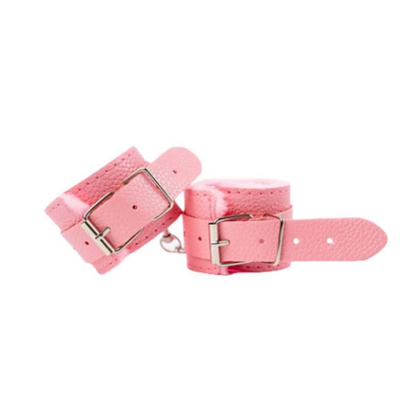 Nylon Color Wrist Cuffs Soft Plush Lining Adjustable Metal Buckle For Couples Bedroom Play