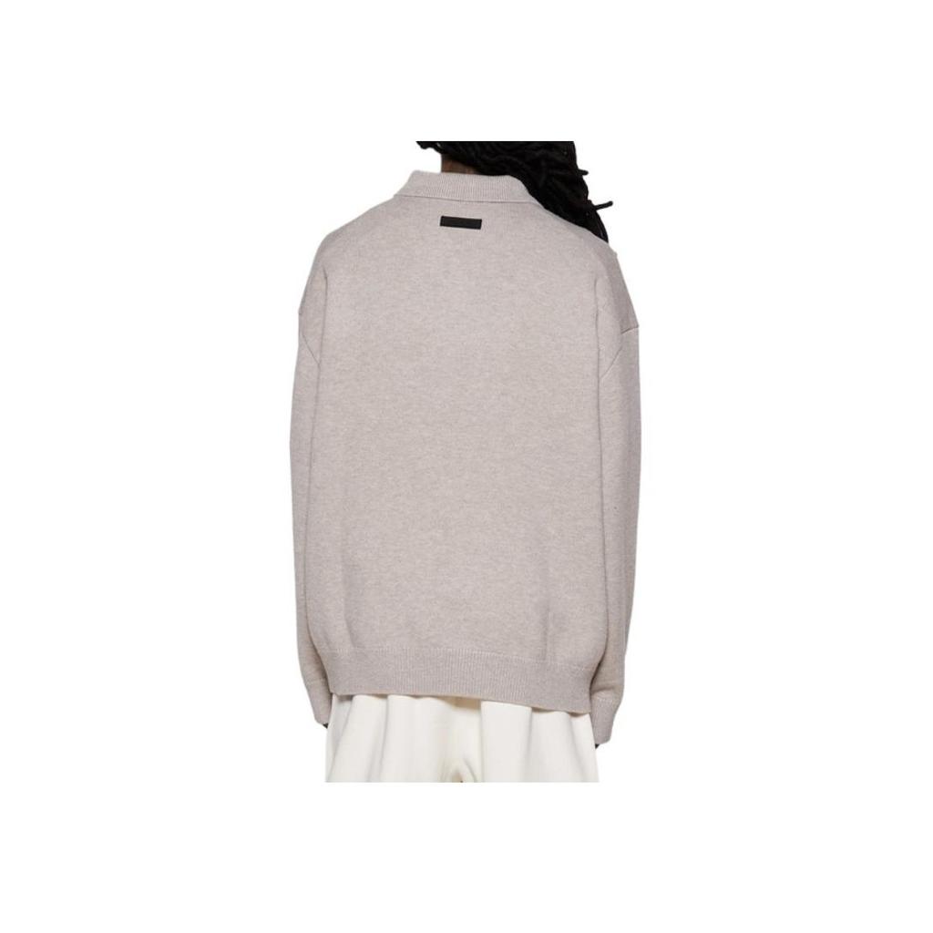 Fear of God Essentials Knit Polo Core Heather Men Tops Brown 192BT232184F