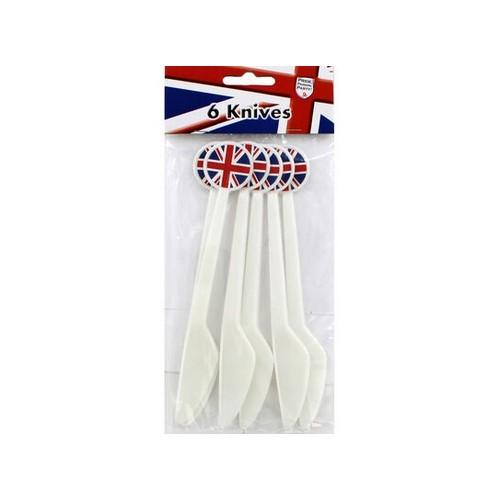 Amscan Best Of British Plastic Union Jack Disposable Knives (Pack of 6)