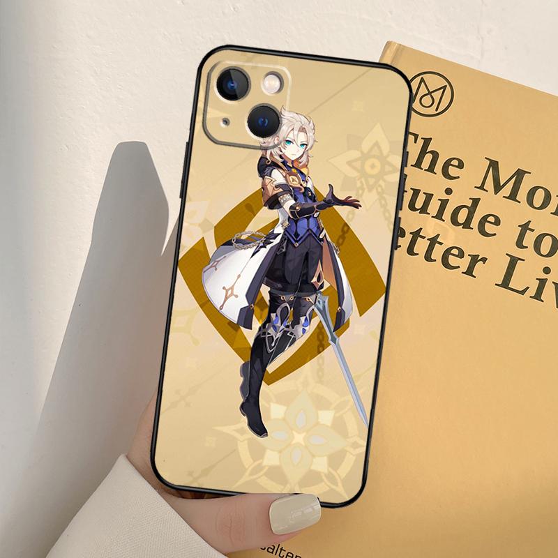 Smug Albedo Genshin Impact Phone Case For iPhone 17 16 15 13 11 12 14 Pro Max mini XR 16e 15 16 Plus 17 Air Full Cover