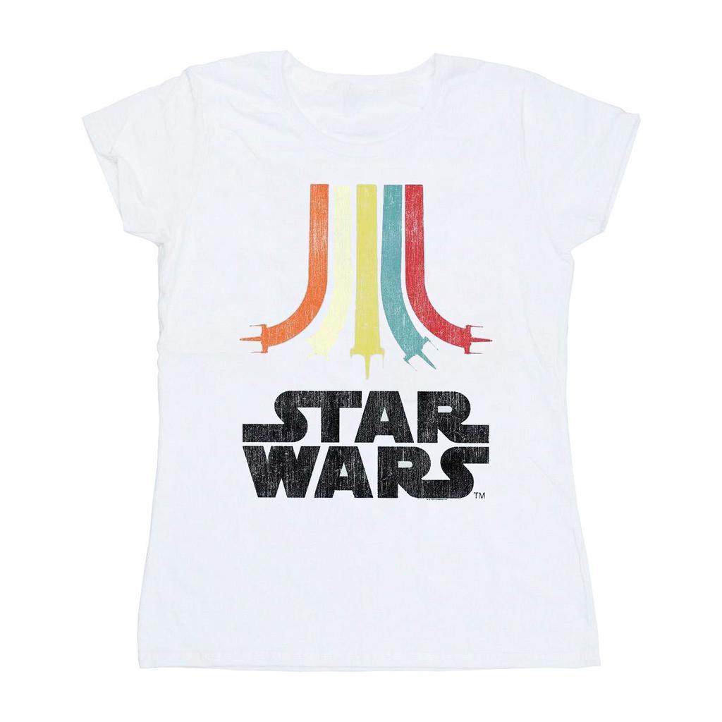 Star Wars Womens/Ladies Retro Rainbow Cotton T-Shirt