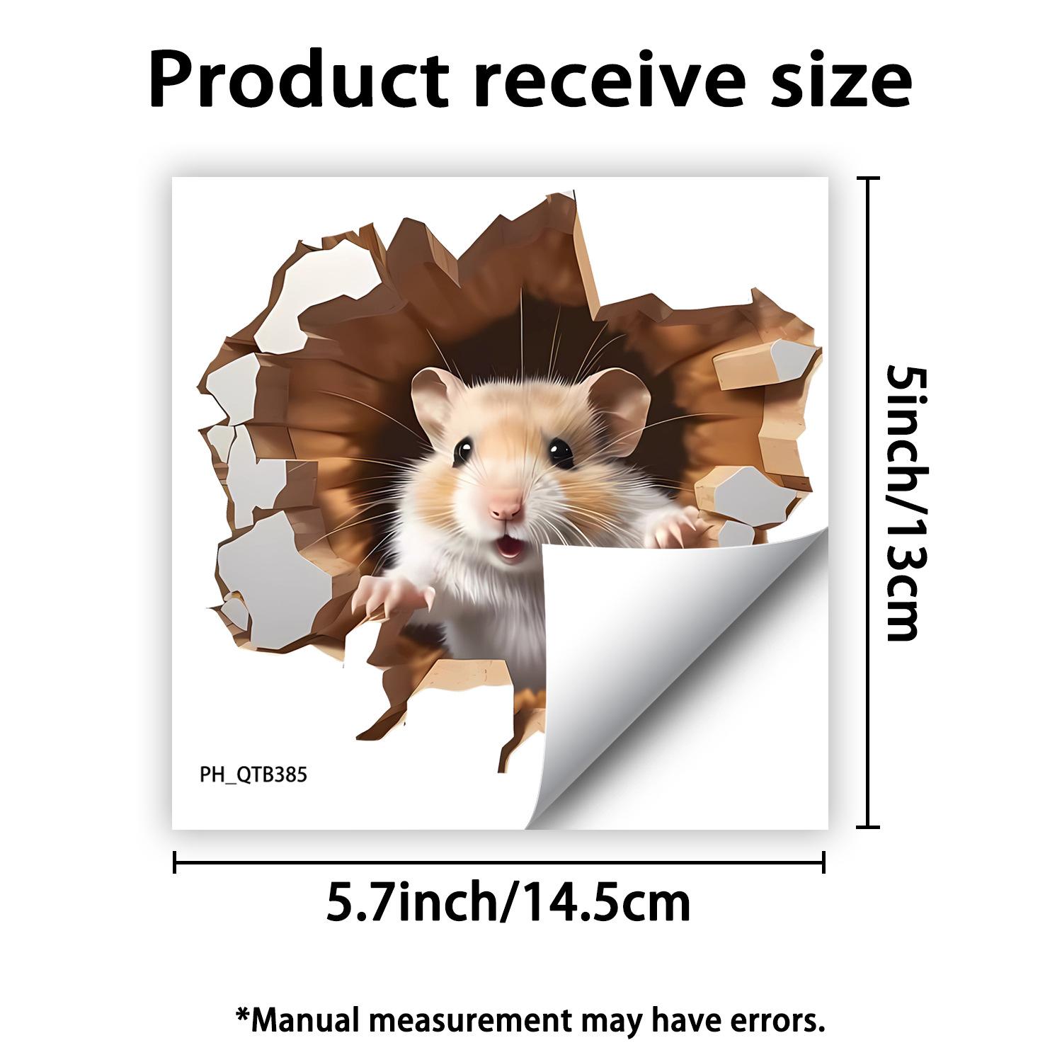 

Cute 3D Breaking Wall Mouse Wall Sticker Self-Adhesive Removable for Living Room Bedroom Background Home Decor 14.5x13cm різнокольоровий