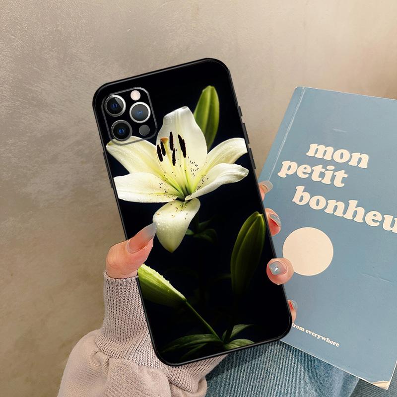 Lily Flowers Case For iPhone 17 Air 13 16 15 11 12 14 Pro Max 13 mini XR 15 16 Plus 16e Back Cover Shell