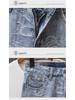 2024 Men's Trendy Loose Straight Denim Shorts: Mid-Length Youth Breeches