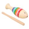 Hölzernes Perkussionsinstrument Ahorn Fischförmig Kinder Cartoon Spielzeug mit Schlägel
