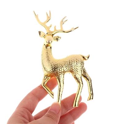 Altın Geyik Heykeli Ren Geyiği Figürinleri Plastik Geyik Heykeli Oturma Odası Lüks Ev Noel Dekorasyonu Masa Üstü Süsler