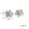 Orecchini a Bottone a Forma di Fuochi d'Artificio Colore Argento Fiori Irregolari Orecchini Insoliti da Donna Bohemien Design Semplice Accessori per Orecchie
