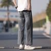 New American high street trendy brand straight loose pants American nine-point jeans black gray