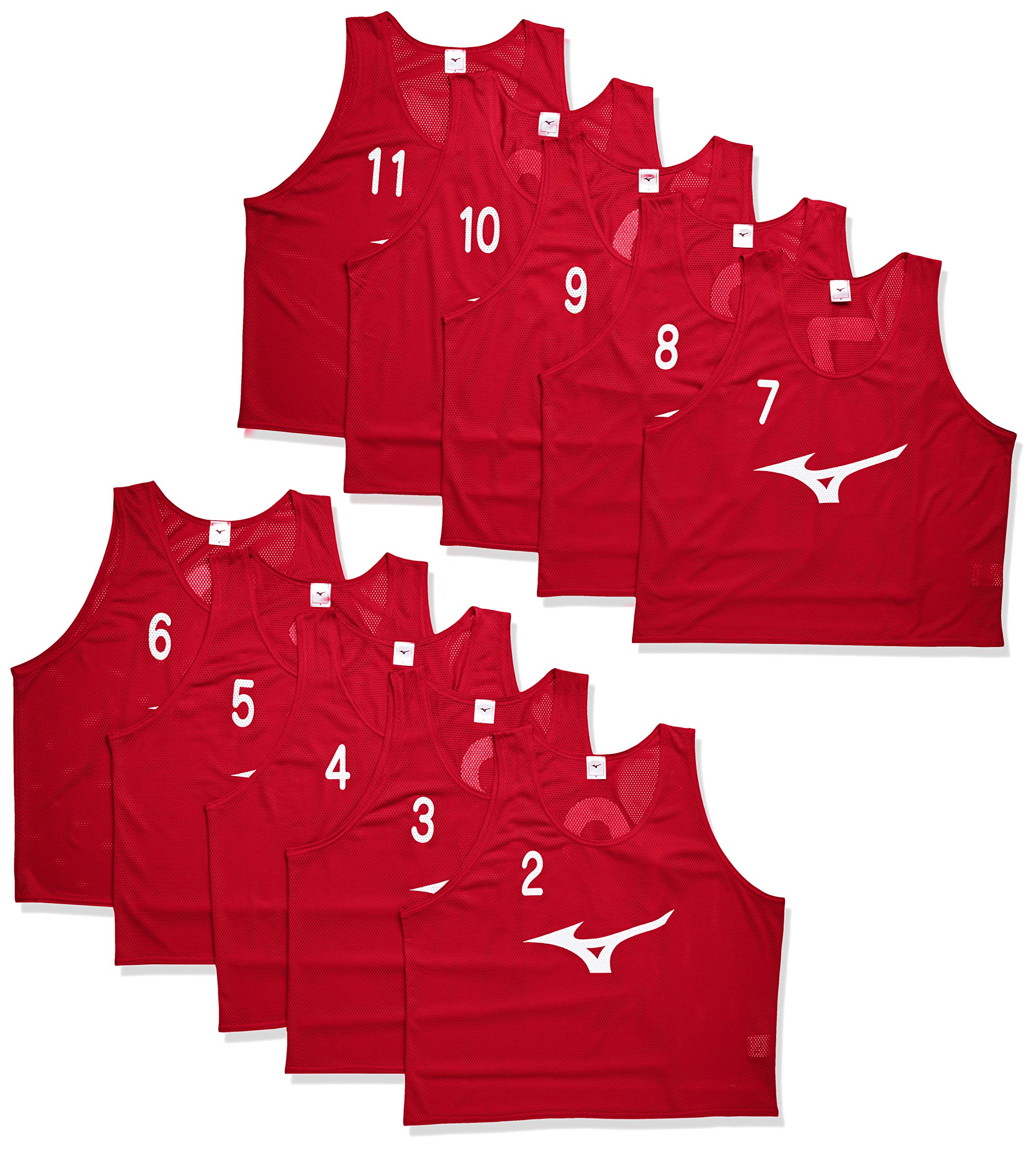 

Mizuno Training Bibs of with Chinese Free Size (Set 10) Numbering, Sleeveless, Standard, 32MH9011, Red,