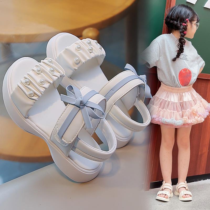 Girls Sandals Summer Bow Casual Shoes Girls Beach Shoes Soft Sole Comfortable Shoes Versatile and Sweet