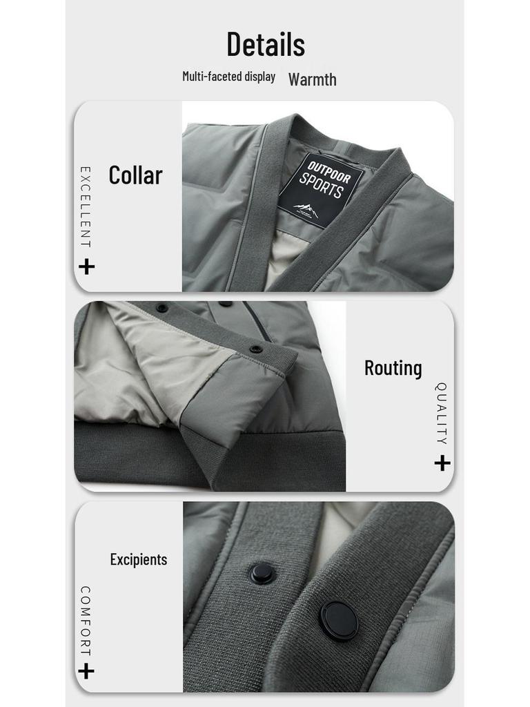 Men's Lightweight V-Neck Down Vest - Warm, Trendy, Plus Size Sleeveless Outerwear for Fall & Winter