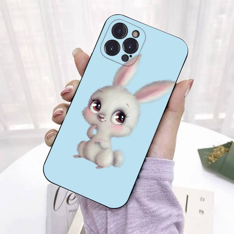 Happy Easter Kawaii Rabbit Ears Phone Case For iPhone 14 11 12 13 Mini Pro Max 8 7 6 6S Plus X SE 2020 XR XS Funda Case