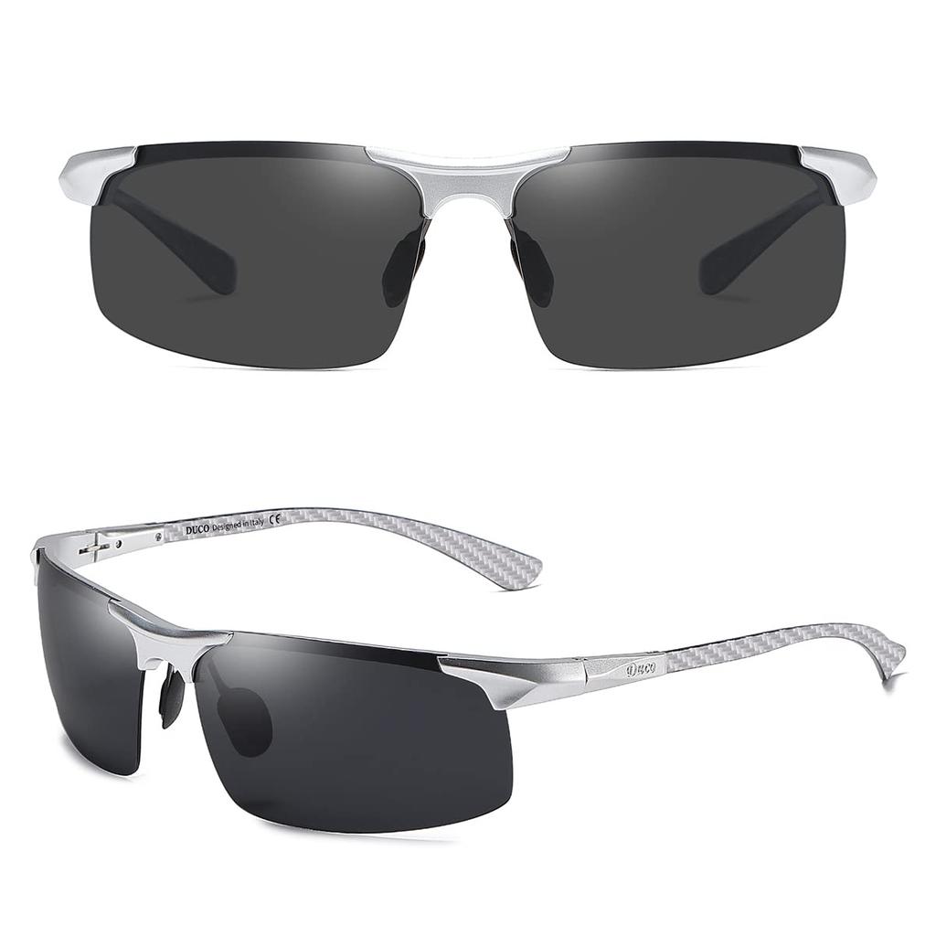 Große polarisierte UV400 für große Premium Carbon Fiber Ultra für 8277 [DUCO] Herren Sonnenbrille, Größe, Sonnenbrille, Sport, Sonnenbrille, Grau, Gesichter,