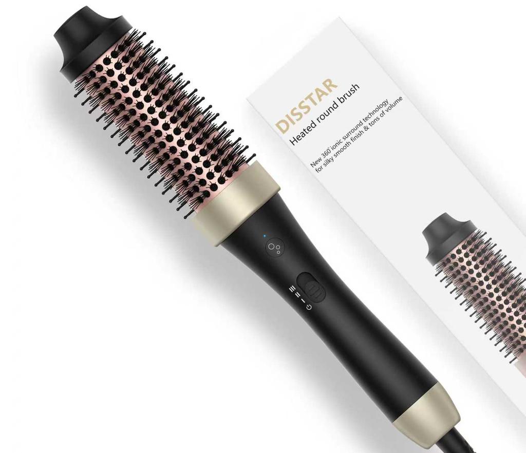 Professional Hot Brush Hair Styler Curling Iron Wand Nylon Bristle Compact Hair Comb for Curler Portable