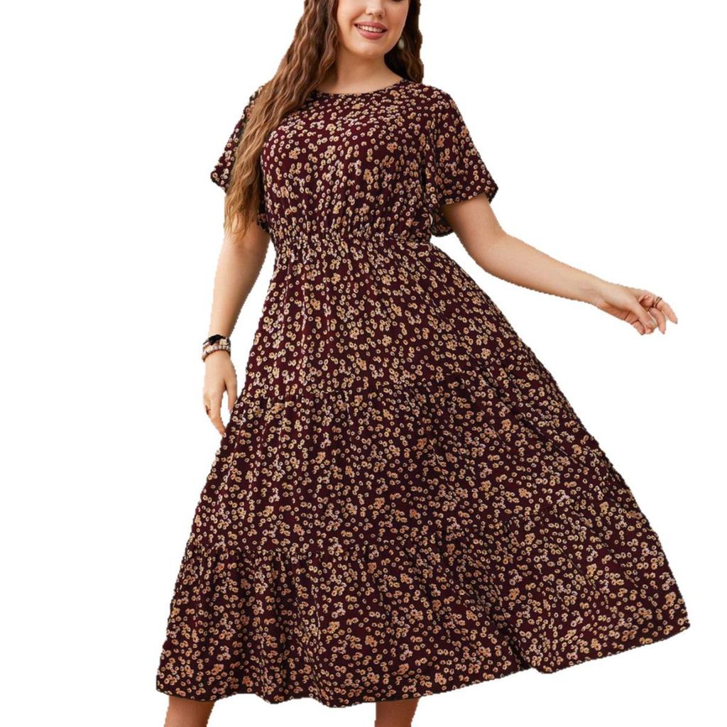 Plus Size Dress Women's Printed Loose Women's Dress