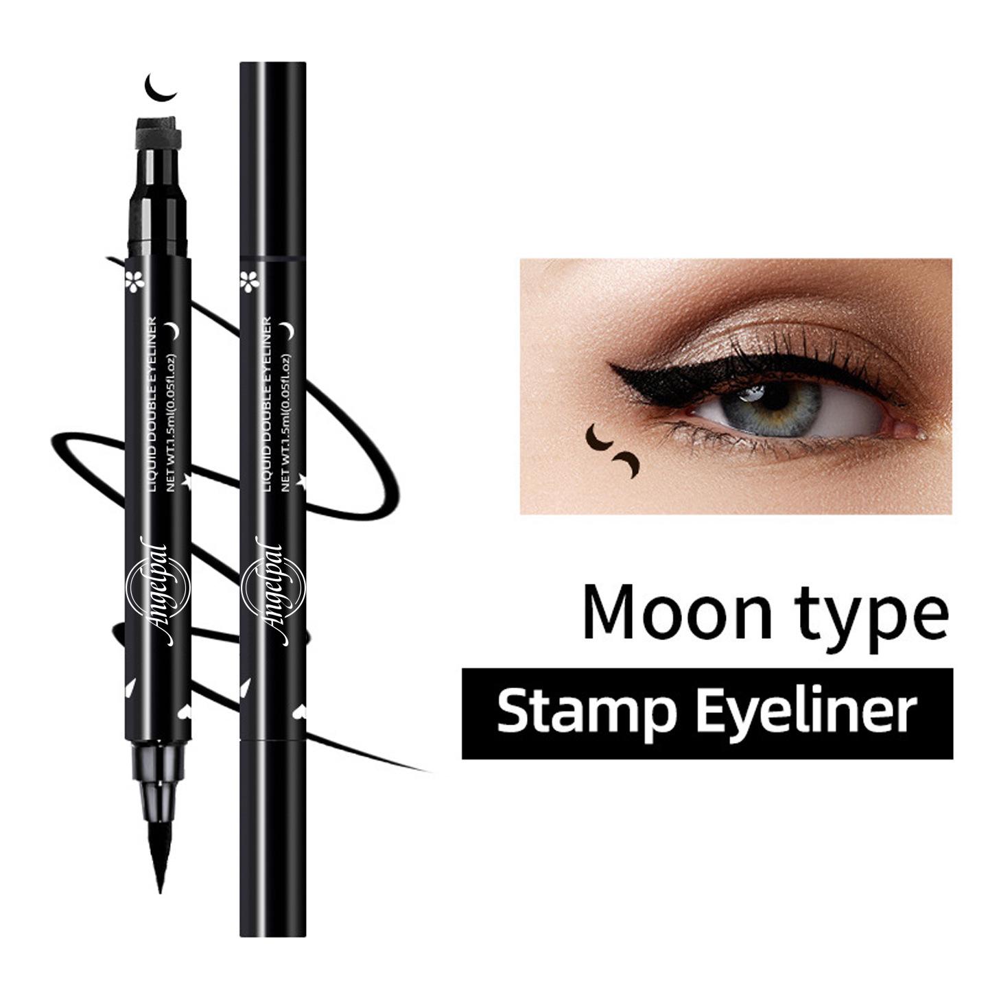 Dual-Tip Waterproof Eyeliner Pen: Cute Pattern Seal, Smudge-Proof, Easy to Color