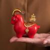 Treasure Bowl Lucky Sheep Figurine Gourd Resin Figurine Gift Wealth Goat Statue  Feng Shui