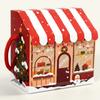 10PCS House Shape Christmas Package Box Cartoon Wrapping Box Candy Packaging Boxes  Christmas Party