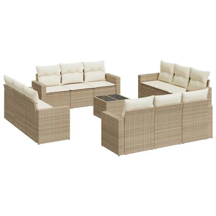 VidaXL Salon de Jardin avec Coussins 13 pcs, Canapés avec Pieds Réglables, Ensemble de Meubles d'Extérieur Patio Terrasse, 3251115