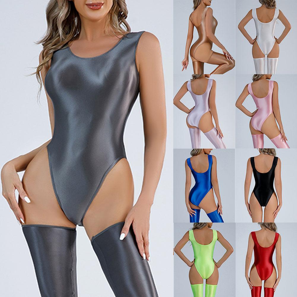 Backless Thong Bodysuit Bodysuit Erotic Lingerie Female Glossy Swimsuit