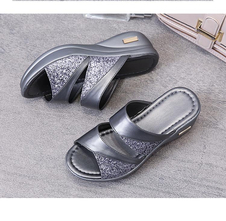 New Fashion Womens Summer Open Toe Platform Sandals Thick Sole Casual Outdoor Fish Mouth Flip Flops
