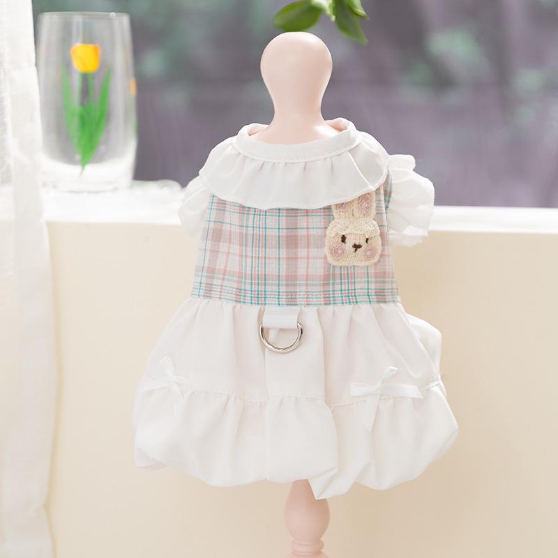 Wiosenno-letnia sukienka dżinsowa: Spódnica na szelkach w stylu hongkońskim dla psów i kotów