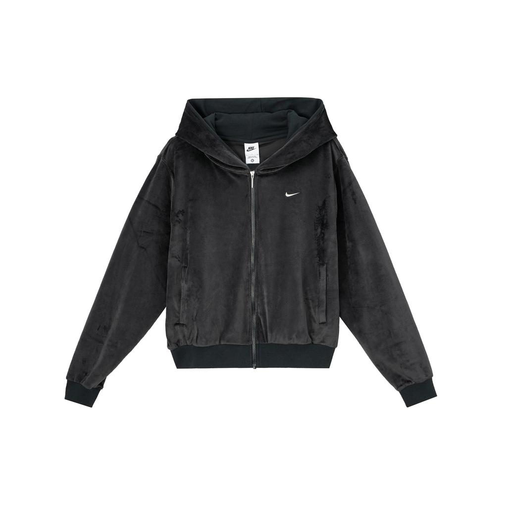 Nike Bluza z kapturem NSW NK CHLL VLR FZ Jednolity kolor Wszechstronna Wygodna Miękka Kurtka z długim rękawem Kurtki damskie Czarna HJ0958010