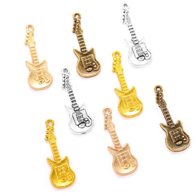 100Pieces Guitar Charm Necklace Pendant Handmade Jewelry Accessories Perfect for Jewelry Making and Creative Crafting